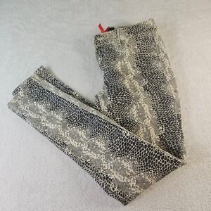 Royal Roots Snakeskin Print Skinny Jeans Tan Black Animal Print Size 5/6